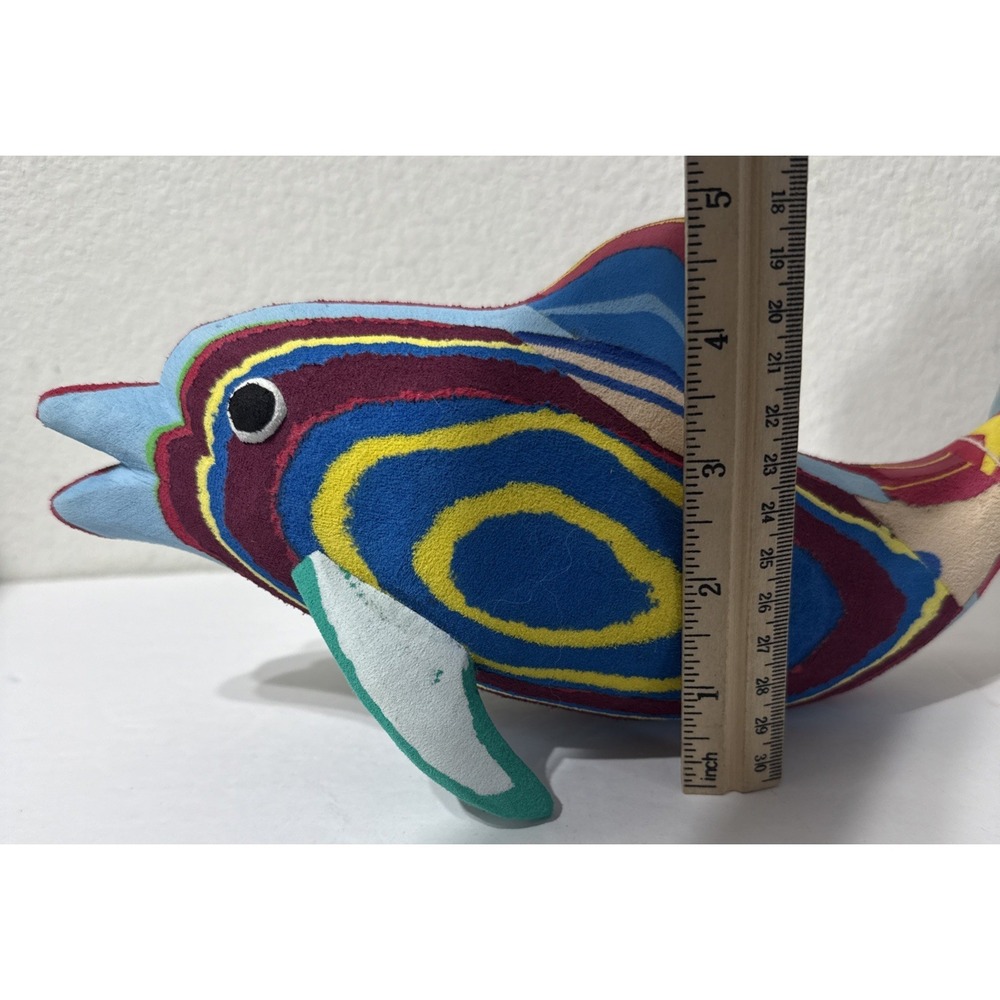 Ocean Sole Dolphin 11.5" Flip Flop Art Recycled Fish Art Sculpture Ocean Trash - Picture 11 of 13